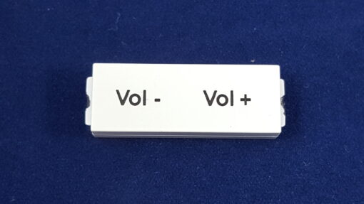 A Volume Up and Down in Black on White Button