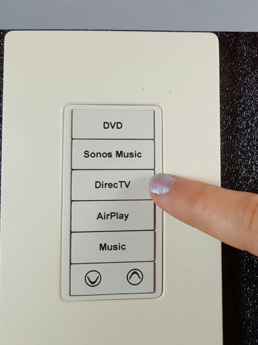 A Picture of a TKP-100 Keypad with Pointing Finger