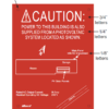 Caution Wording in Red Background with Instructions