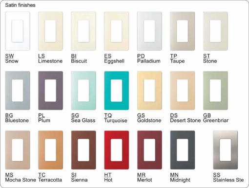 Claro Satin Color Chart on White Background Copy