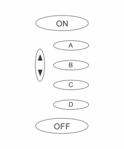 Letters in Oval Shapes With ON and Off at Top and Bottom