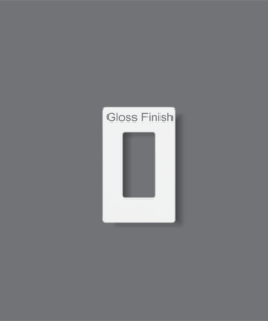 Gloss Finish White Color Button Frame in Grey Background