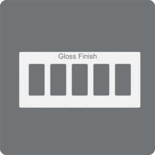 Gloss Finish Five Rack Button Insert White Frame