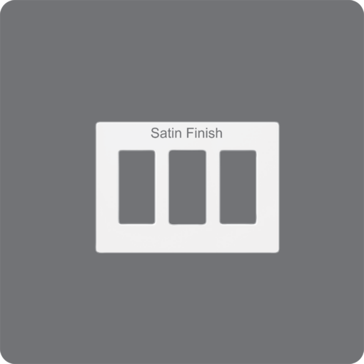Satin Plate Triple Button Insert White Frame