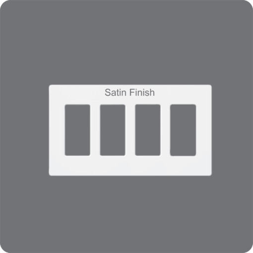 Satin Plate Four Rack Button insert White Frame