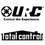 URC and Total Control Logo in Black on a White Background