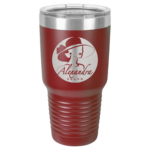 A Double Insulated Tumbler Engraved With Logo in Brown
