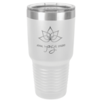 A Double Insulated Tumbler Engraved With Logo in White