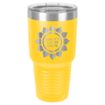 A Double Insulted Tumbler Engraved With Logo in Yellow