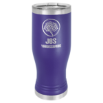 A Metal Tumbler With Full Purple Engraving
